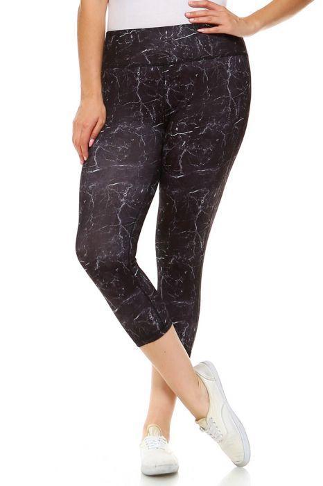 Copy of PLUS Black Marble Print Capri Leggings