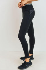 Diamond Jacquard Block Highwaist Leggings