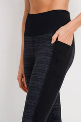 Dark Striped Colorblock Cuffed Leggings