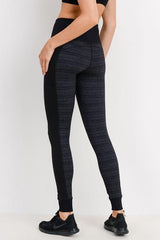 Dark Striped Colorblock Cuffed Leggings