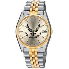 Frontier 11D Two Tone Metal Case Analog Watch with Gold Dial