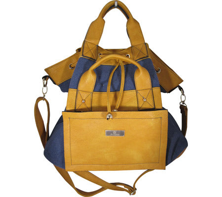 Aryana Adi-11-Bl Blue Yellow Double Adjustable Strap Zip Closure Women