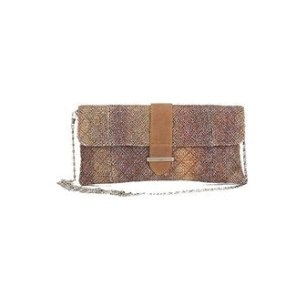 Aryana Rina-2-Claret Chic Claret Tweed Chain Strap Clutch Style Womens