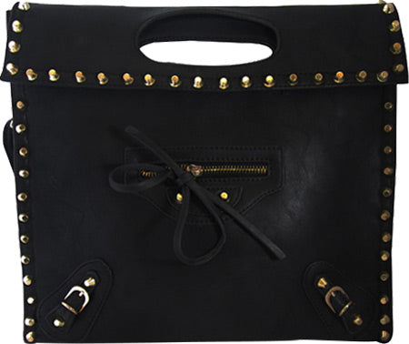 Aryana Ashlyn6blk Black Handbag With Twist Lock Flap