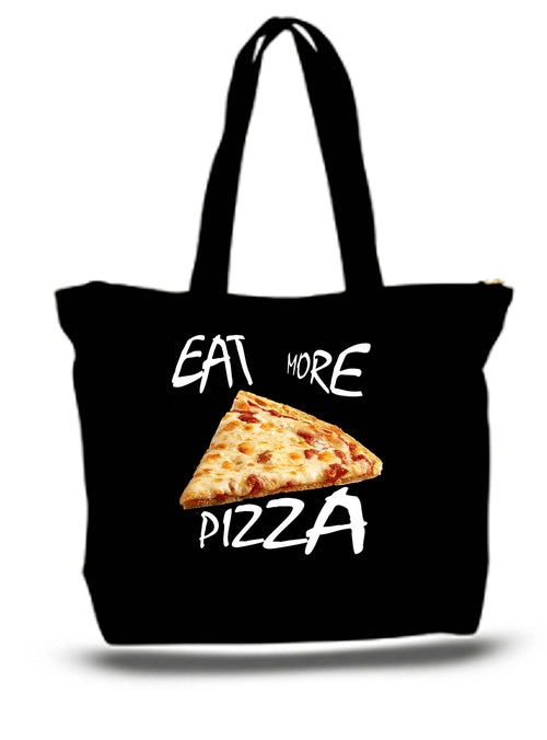 Eat More Pizza Large Tote Grocery & Stuff Bag