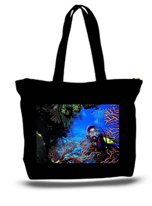 Coral Reef Mexico Large Tote New Zipper Bag