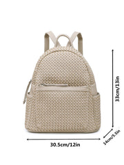 Woven backpack purse for women beige sif2068 BE05