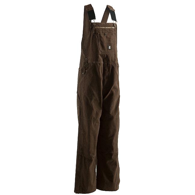 Berne Apparel B1068BBS400 Unlined Washed Duck Bib Overall- Bark - 40 x