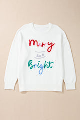 White Tinsel Merry AND Bright Plus Size Christmas Sweater