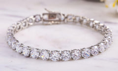 42.00 CTTW Tennis Bracelet with Crystals ITALY Design