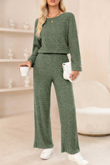 Black Solid Ribbed Knit Keyhole Back High Waist Jumpsuit