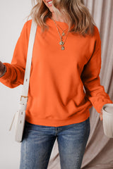 Smoke Green Solid Color Drop Shoulder Terry Sweatshirt