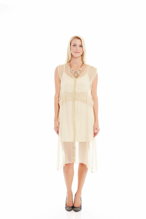 THE ELEVATE AFTER HOURS SILK DRESS IN CLASSIC OATMEAL