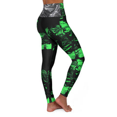 Sunny Green High Waisted Yoga Leggings Original Artwork