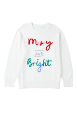 White Tinsel Merry AND Bright Plus Size Christmas Sweater