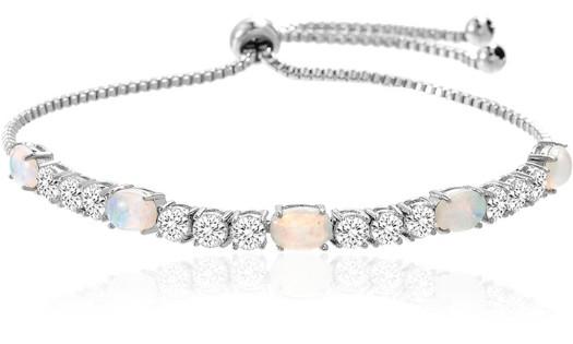 Fiery Opal Tennis Bracelet With  Crystals