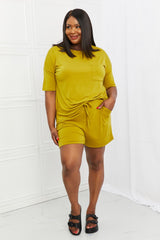 In The Moment Full Size Lounge Set in Olive Mustard