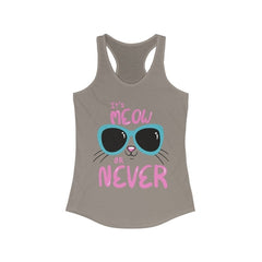 It's Meow or Never Cat Lover Racerback Tank Top