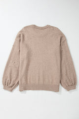 Smoke Gray Plus Size Pearl Pullover Sweater