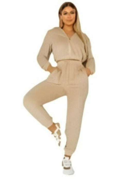 Teddy Borg Cropped Top Jogger Lounge Set