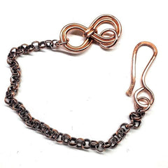 Copper Double Infinity Chain Bracelet For Him and Her