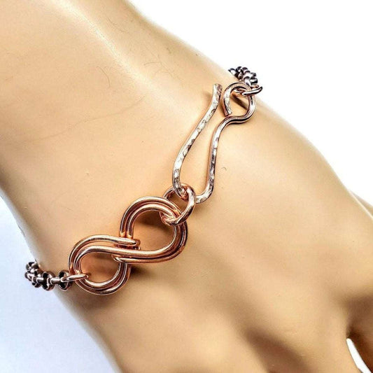 Copper Double Infinity Chain Bracelet For Him and Her