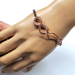 Copper Double Infinity Chain Bracelet For Him and Her