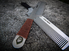 Hemp Cordage Handle Steeltooth Comb - Earth Tones