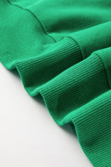 Smoke Green Solid Color Drop Shoulder Terry Sweatshirt