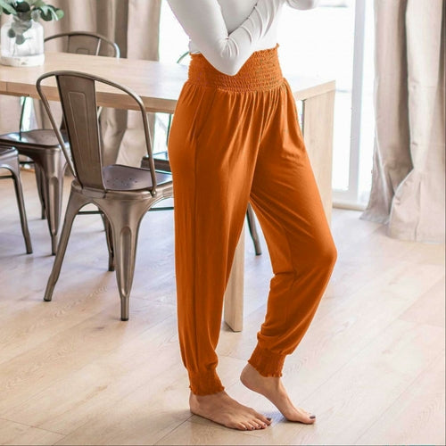 High-waisted Smocked Lounge Jogger Pants