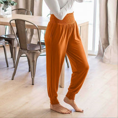 High-waisted Smocked Lounge Jogger Pants