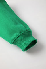 Smoke Green Solid Color Drop Shoulder Terry Sweatshirt