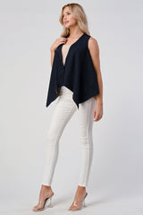 Women's Silk Contrast Fashion Vest