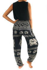 Black ELEPHANT Pants Women Boho Pants Hippie Pants Yoga