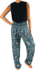 Teal ELEPHANT Pants Women Boho Pants Hippie Pants Yoga