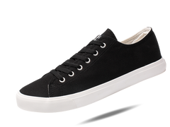 Retro Black/White Canvas Sneakers Unisex Size - Cushioned Insole