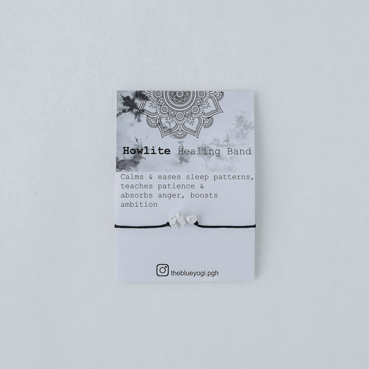 Howlite Gemstone Healing Band Casual, Boho, Chic Tie Closure