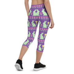 Easter Bunny Capri Leggings for Women