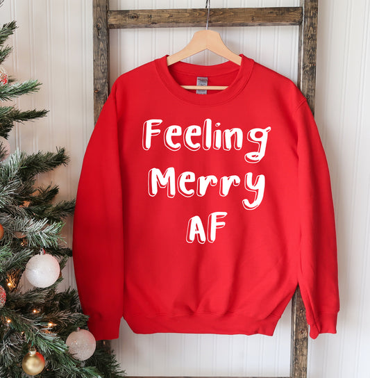 Feeling Merry AF Christmas Sweatshirt