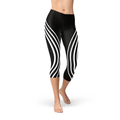 Womens Black Venom Capri Leggings