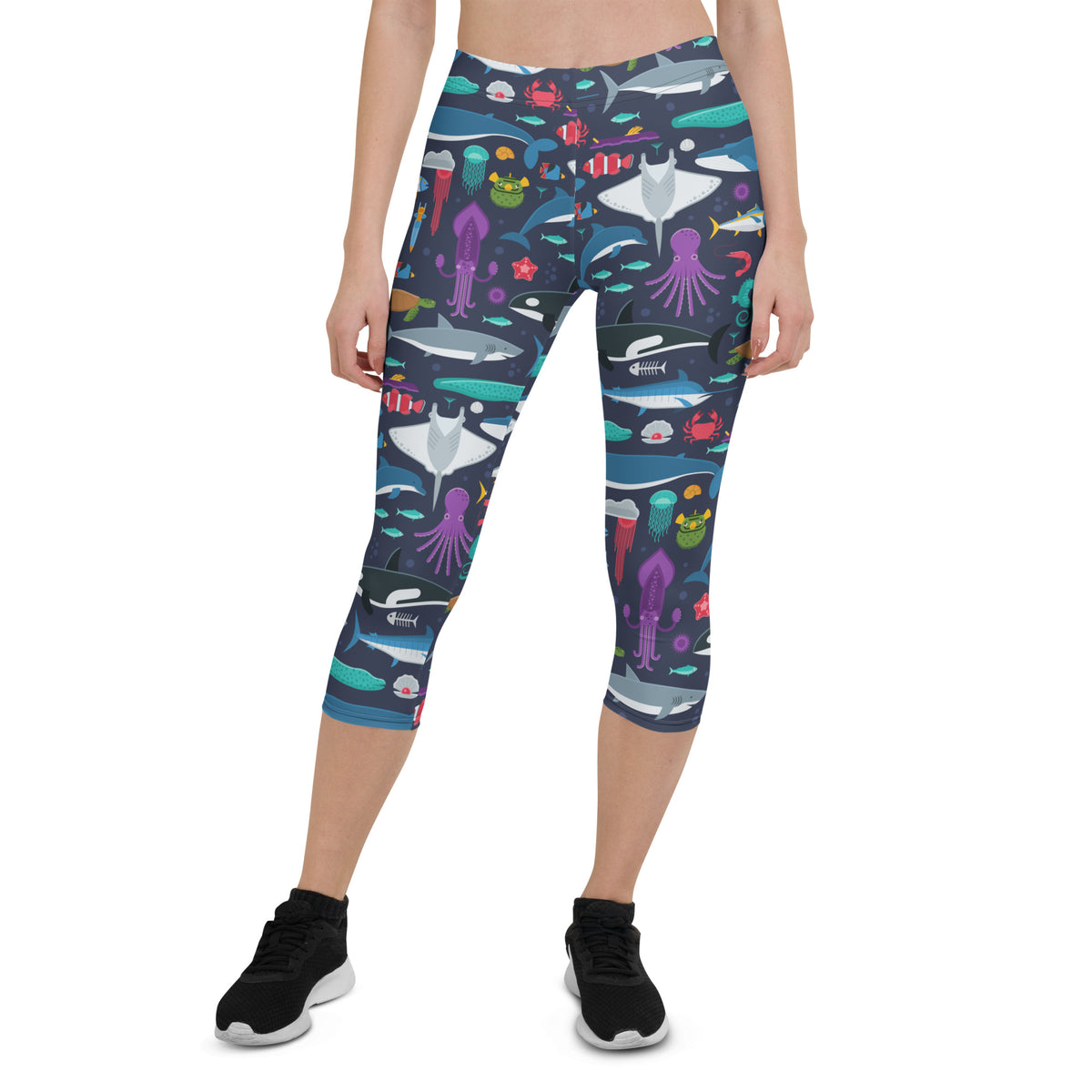 Marine Life Capri Leggings for Women