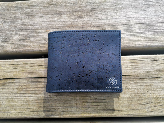 Gonk navy blue cork wallet