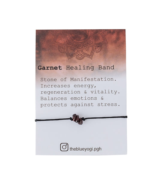 Garnet Healing Band with an Affirmation