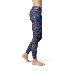 Womens Paisley Butterfly Leggings