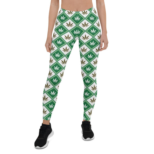 Womens Cannabis Green Leggings