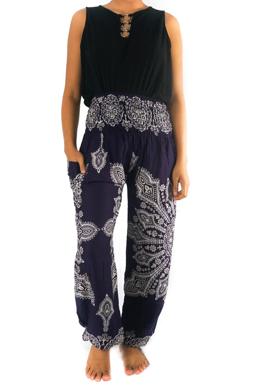 Purple Butterfly Harem Pants, Hippie Pants, Boho Pants