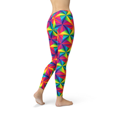 Womens Rainbow Pinwheel Leggings