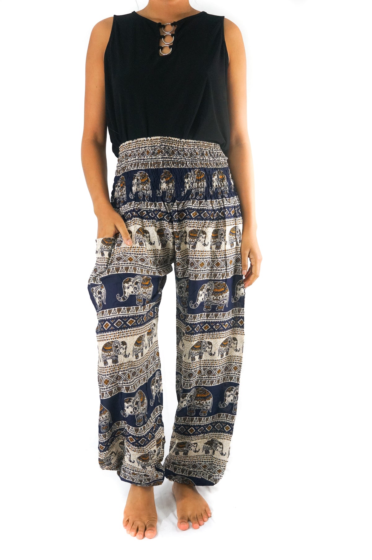 Dark Blue ELEPHANT Women Harem Pants Boho Pants Hippie Pants