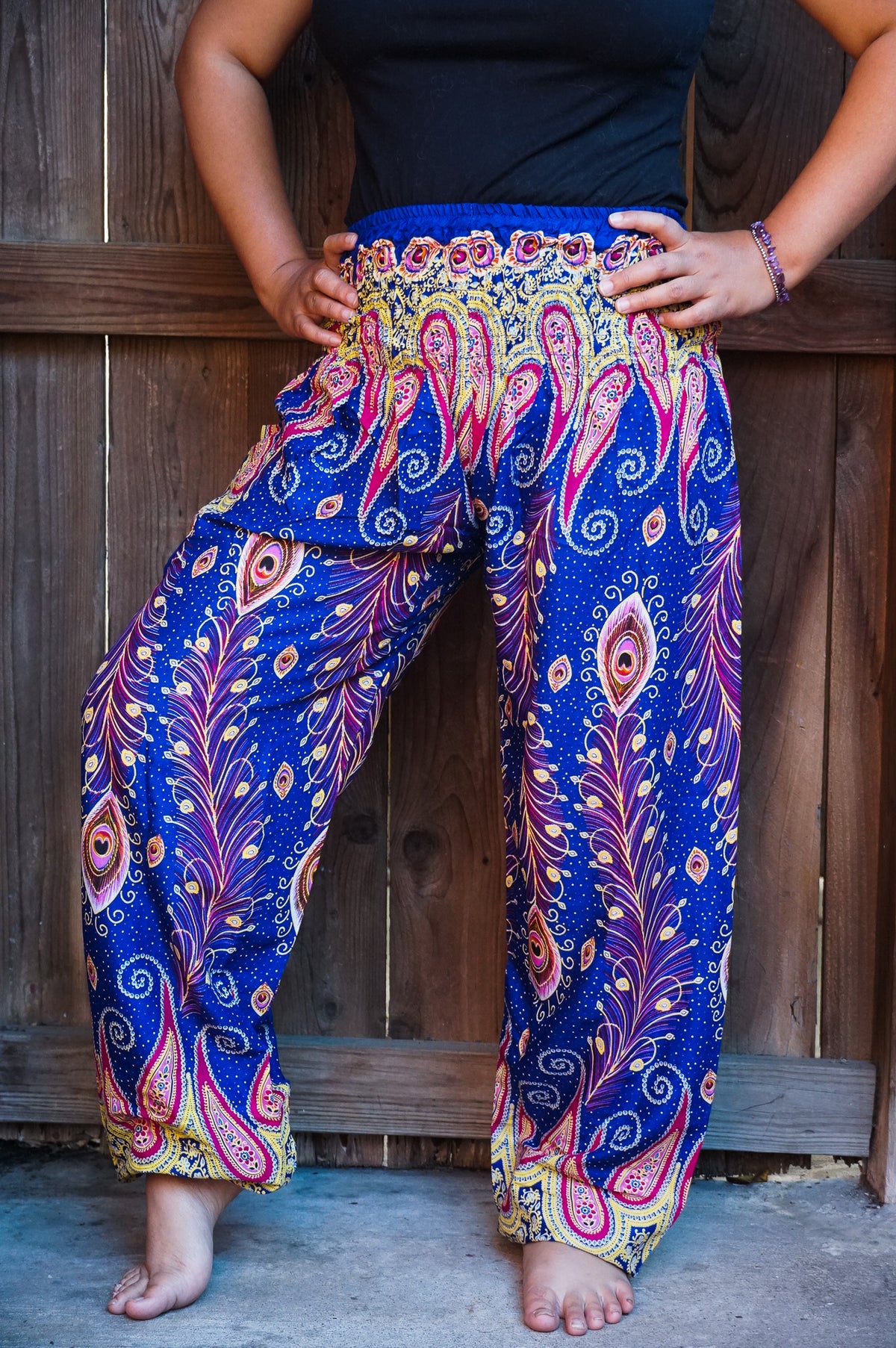 New Blue Peacock Boho Hippie Gypsy Pants