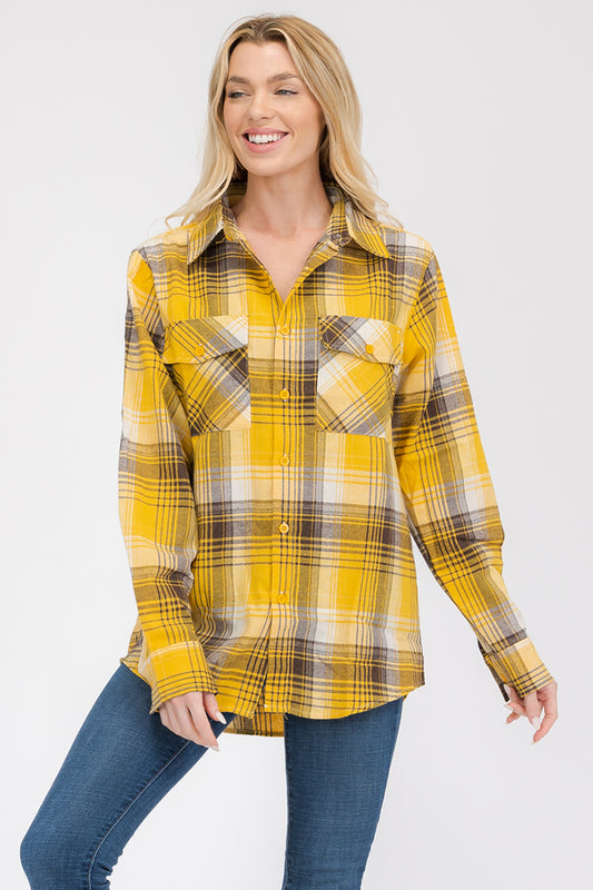 Oversize Boyfriend Plaid Checkered Flannel